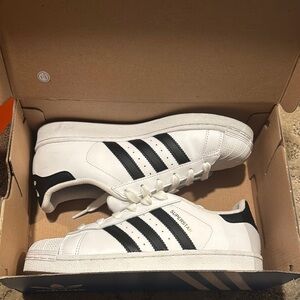 Adidas Superstar White and Black Sneakers